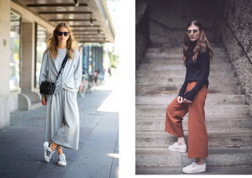 culottes e sneakers