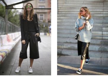 culottes e sneakers trend