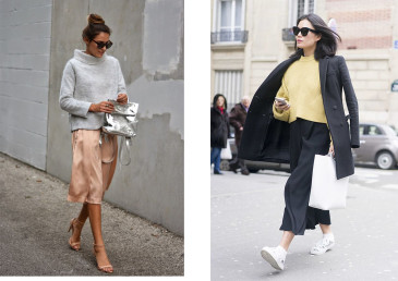 culottes e sneakers trend fall