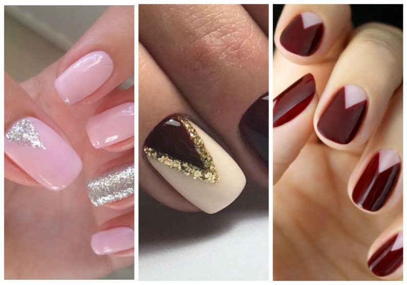 smalto per San Valentino unghie con triangoli